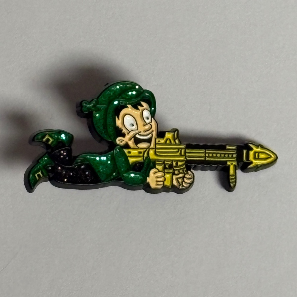 Lucky Charms Lucky the Leprechaun AK Rifle Gun Hat Pin Fitted Hats Pins Glitter